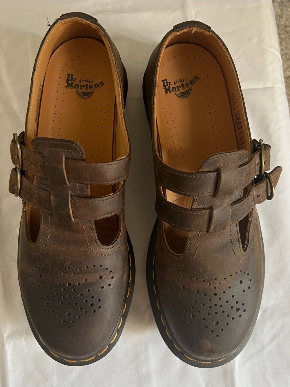 Dr. Martens Brown Double-Strap Leather Mary Jane Shoes - Picture 4 of 6